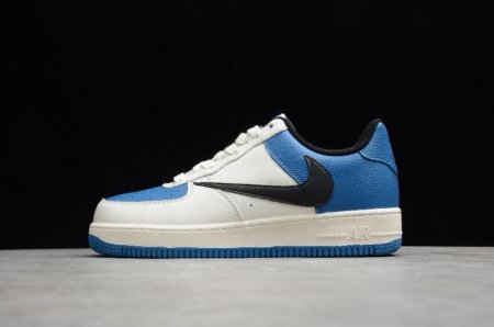 Women's | Nike Air Force 1 07 Beige Blue Inverted Tick HG3316-022 Running Shoes