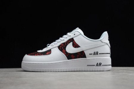 Men's | Nike Air Force 1 07 White Black Red CJ1379-1002 Running Shoes