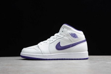 Women's | Air Jordan 1 Retro High GG White Purple Basketball Shoes