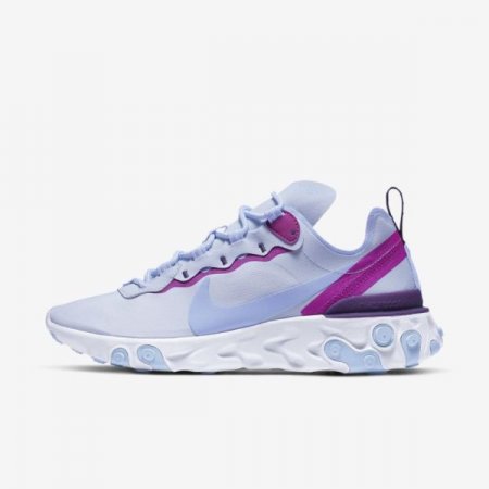 Nike Shoes React Element 55 | Football Grey / Hyper Violet / Grand Purple / Psychic Blue