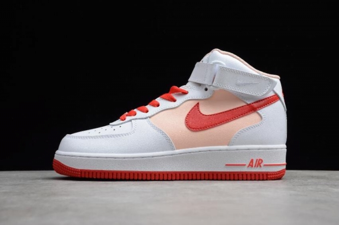 Men's | Nike Air Force 1 Mid Retro White Red CD0884-123 Shoes Running Shoes