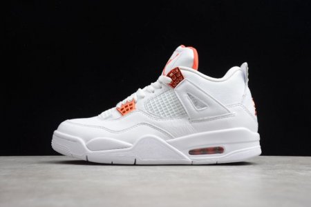 Women's | Air Jordan 4 Retro White Team Orange Basketball Shoes