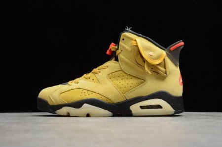 Men's | Travis Scott x Air Jordan 6 Retro Wheat Yellow Basketball Shoes