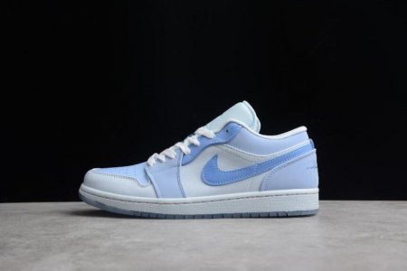 Women's | Air Jordan 1 Low The Mighty Swooshers Haze Blue White Shoes Basketball Shoes