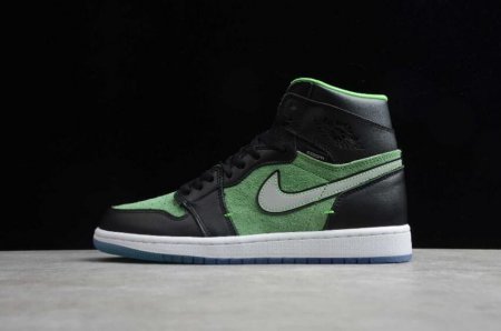 Men's | Air Jordan 1 High Zoom Rage Green Black Black-Tomatillo-Rage Green Basketball Shoes