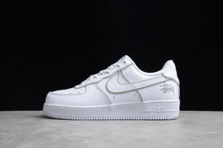 Men's | Nike Air Force 1 07 Low Stussy BQ6246-019 White Silver Reflective Running Shoes