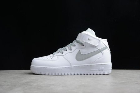 Men's | Nike Air Force 1 07 Mid 366731-606 White Silver Reflective Light Running Shoes