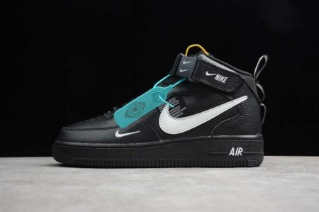Women's | Nike Air Force 1 Mid 07 Black White Tour Yellow 804609-001 Running Shoes