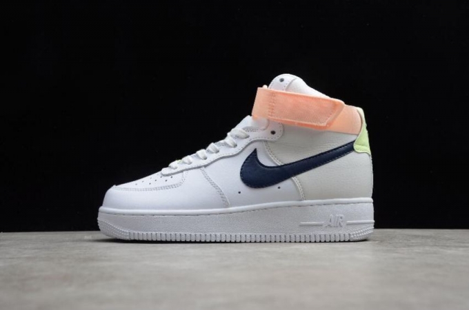 Women's | Nike Air Force 1 High White Midnight Navy Pink 334031-117 Running Shoes