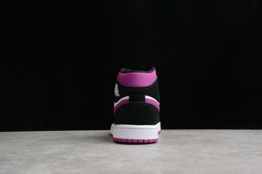 Women's | Air Jordan 1 Mid Black Cactus Flower White Basketball Shoes