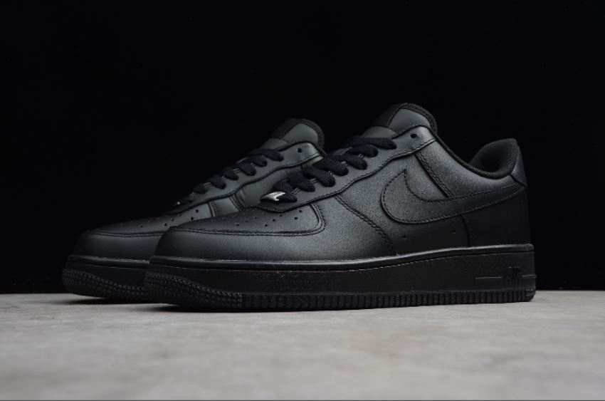 Women's | Nike Air Force 1 Mid 315122-001 Triple Black Shoes Running Shoes