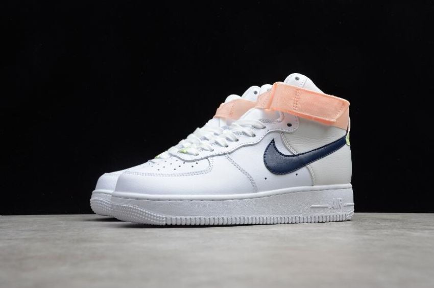 Women's | Nike Air Force 1 High White Midnight Navy Pink 334031-117 Running Shoes