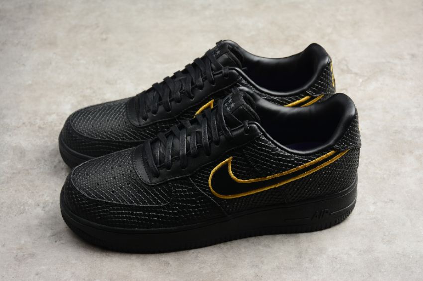 Men's | Nike Air Force 1 Low Premium Black Yellow Black AQ9763-001 Running Shoes