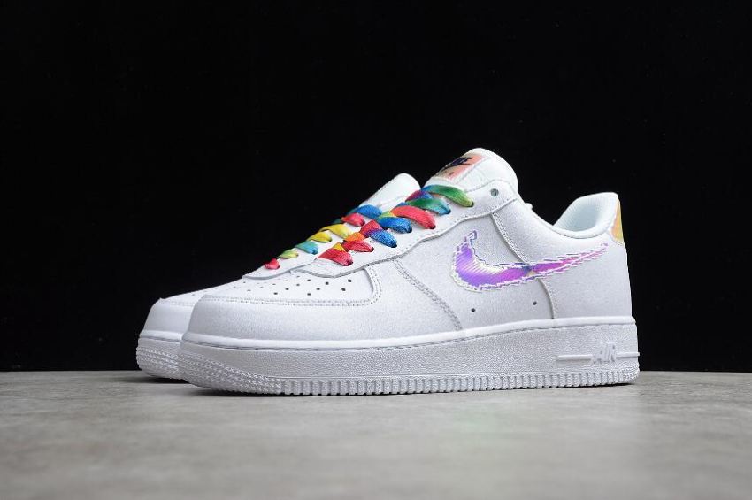 Women's | Nike Air Force 1 07 Iridescent Pixel White Multicolor CV1699-100 Running Shoes