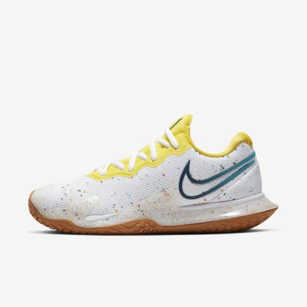 Nike Shoes Court Air Zoom Vapor Cage 4 | White / Oracle Aqua / Opti Yellow / Valerian Blue